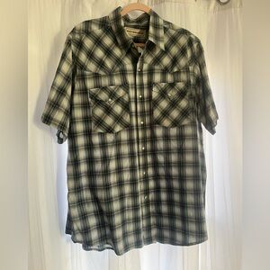 Men’s 2xl Rodeo Western Shirt Bit And Briddle Pearl Snap Cowboy Blue White